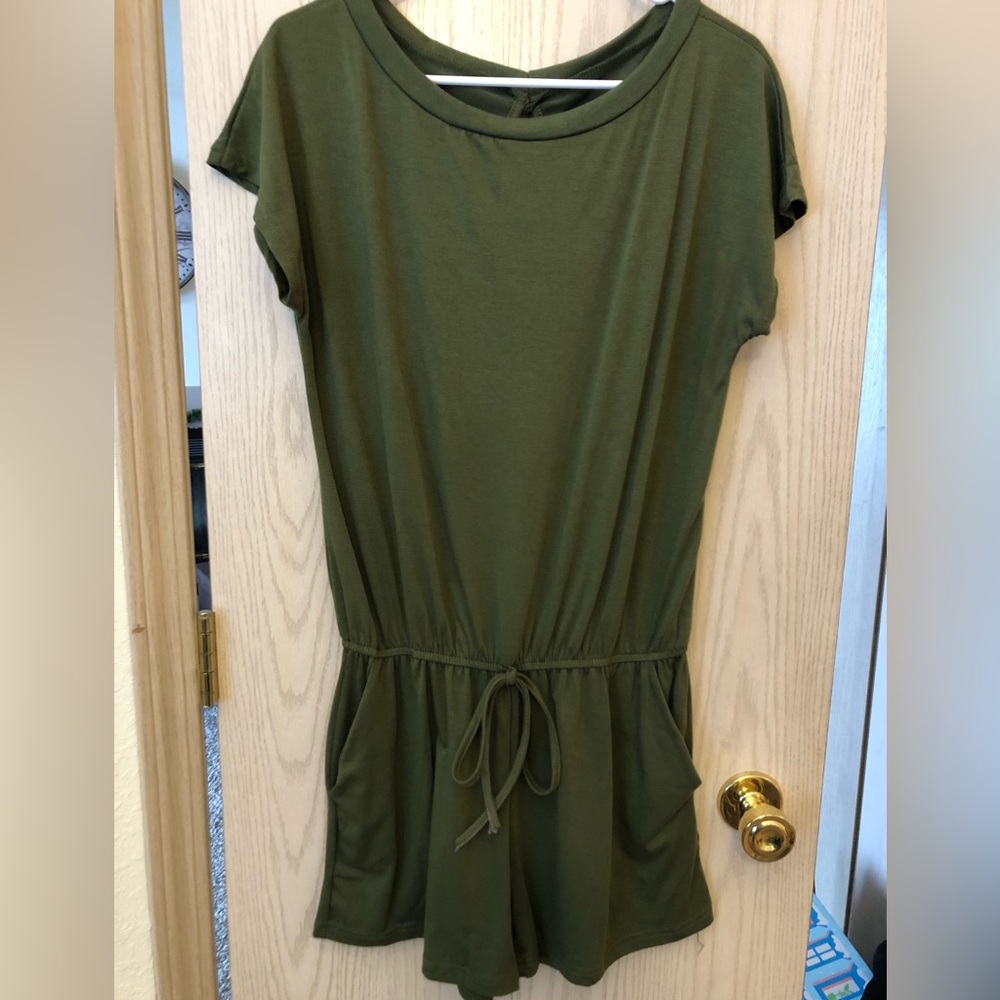 Green Romper w/Pockets